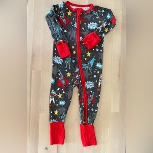 Little Sleepies - gray Justice league zippy